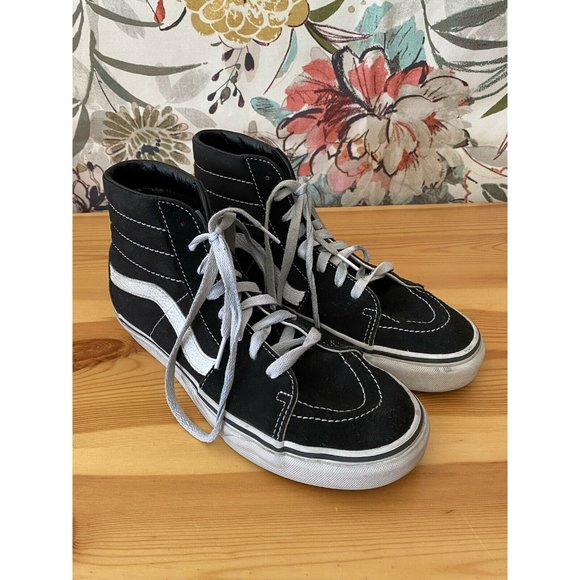 Vans Shoes - VANS Sk8-Hi Black Unisex Casual High-Top Skate Shoes SNEAKERS ~ Size M 8 W 9.5
